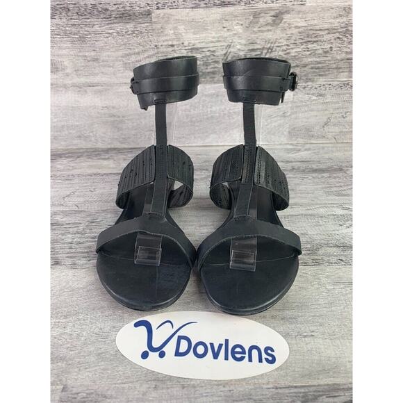 Leon Max Womens Black Leather Ankle Strap Sandals Size 6M - Picture 2 of 8